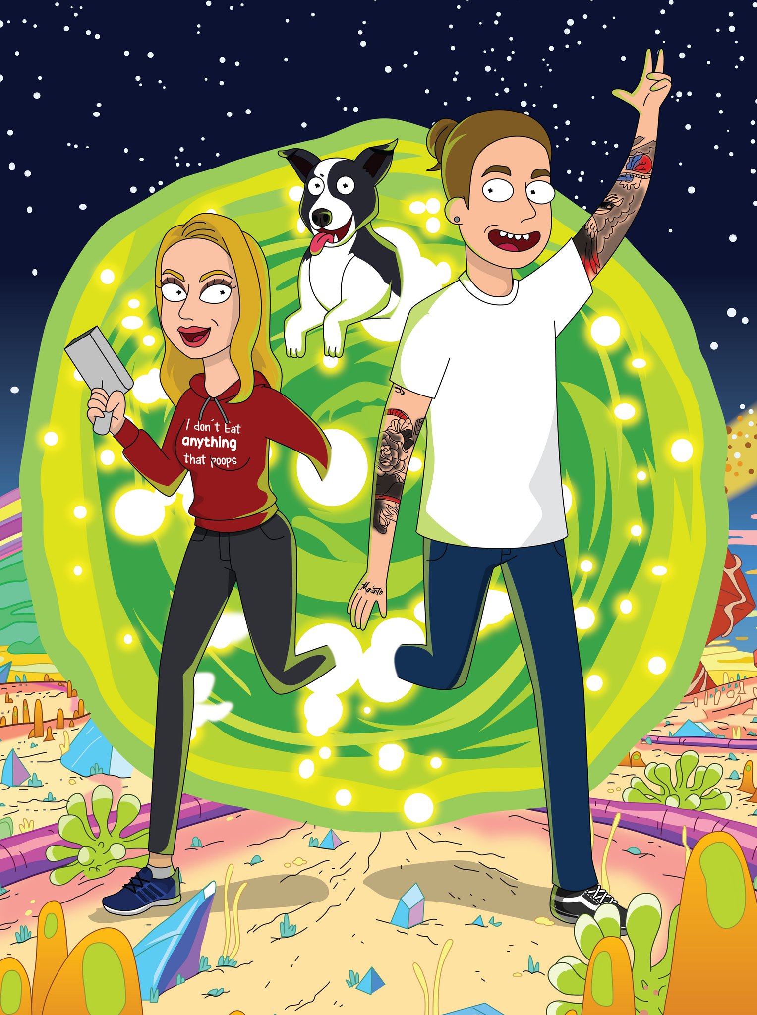 'Rick and Morty' Custom Portrait – Happy Tooned