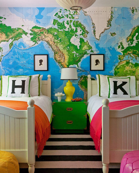 Idée déco chambre enfant carte du monde