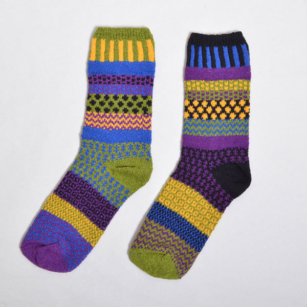 Multi Coloured & Mismatched Socks Recycled Cotton - green/yellow/black ...