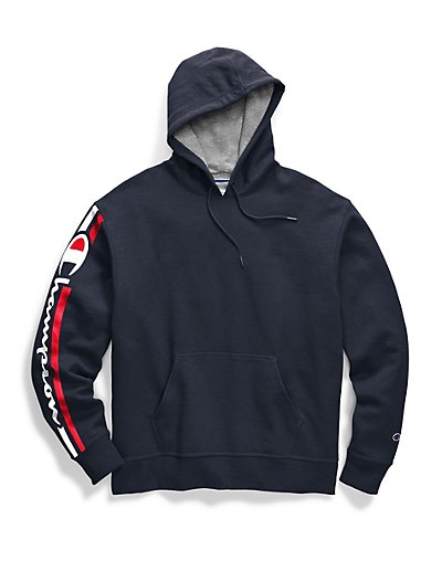 champion mens fleece logo hoodie