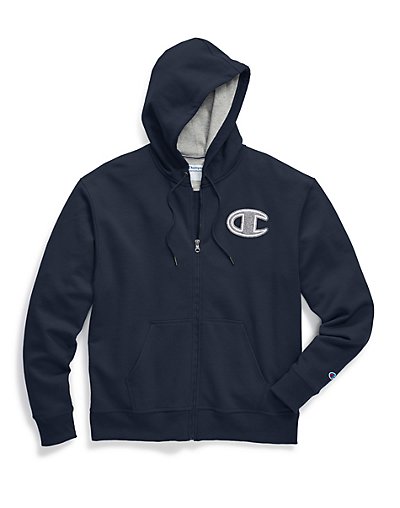 champion men's powerblend fleece zip hoodie