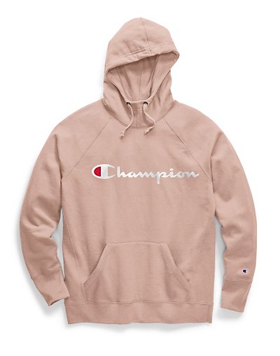 champion script logo hoodie women's