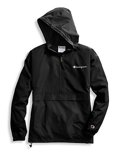 champion packable jacket black