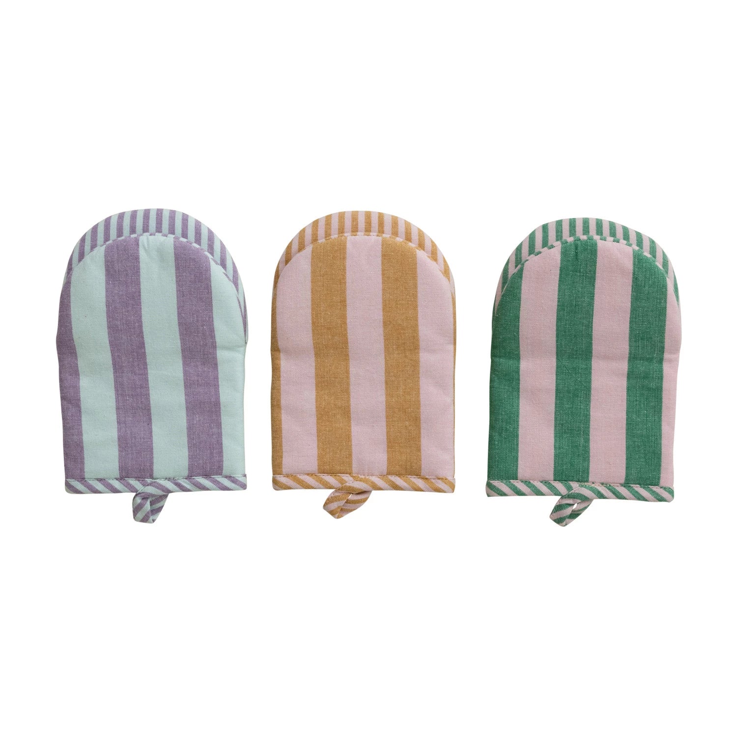 Woven Cotton Striped Oven Mitt