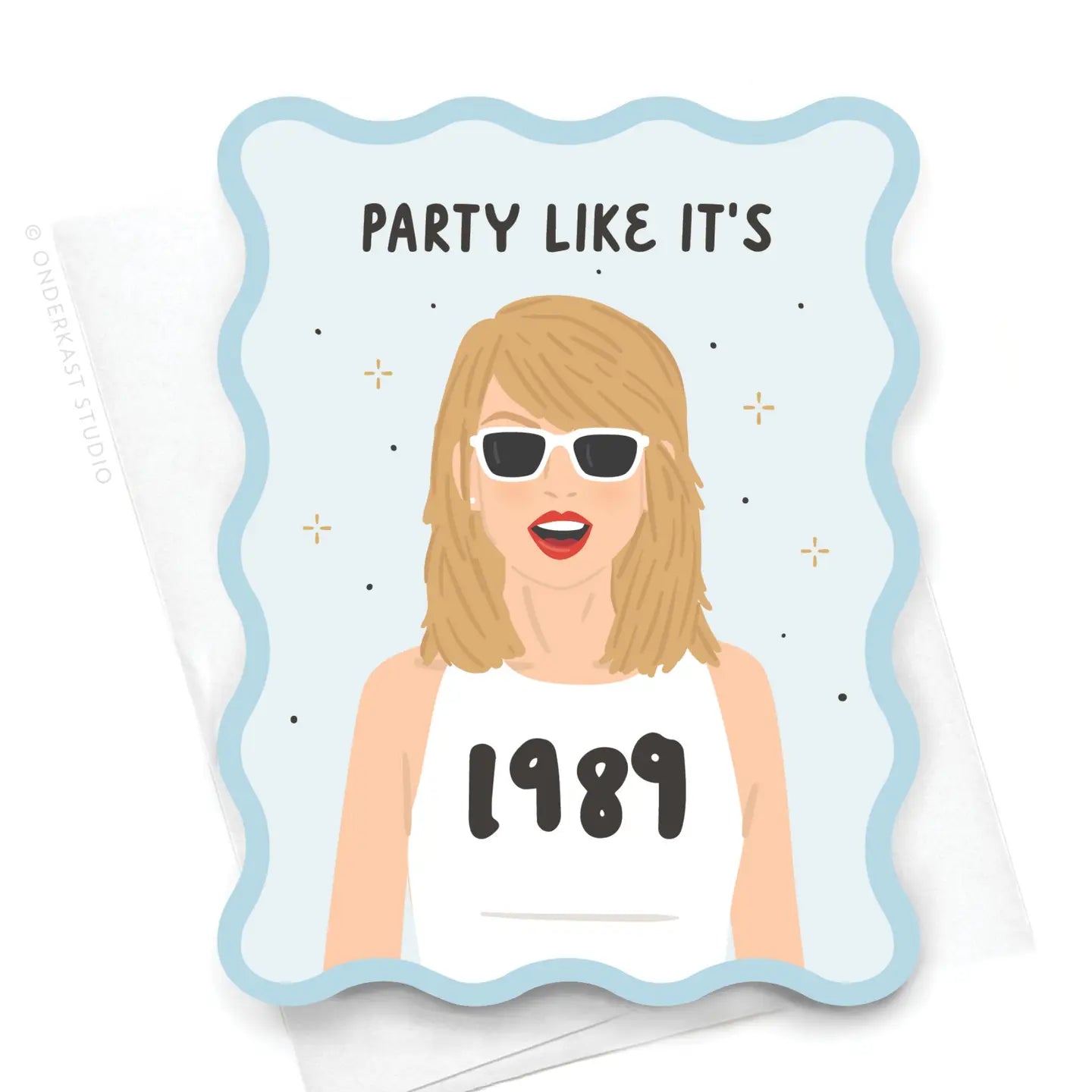 Wavy Die Cut Ts 1989 Notecard