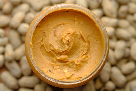 Healthy peanut butter in a jar 