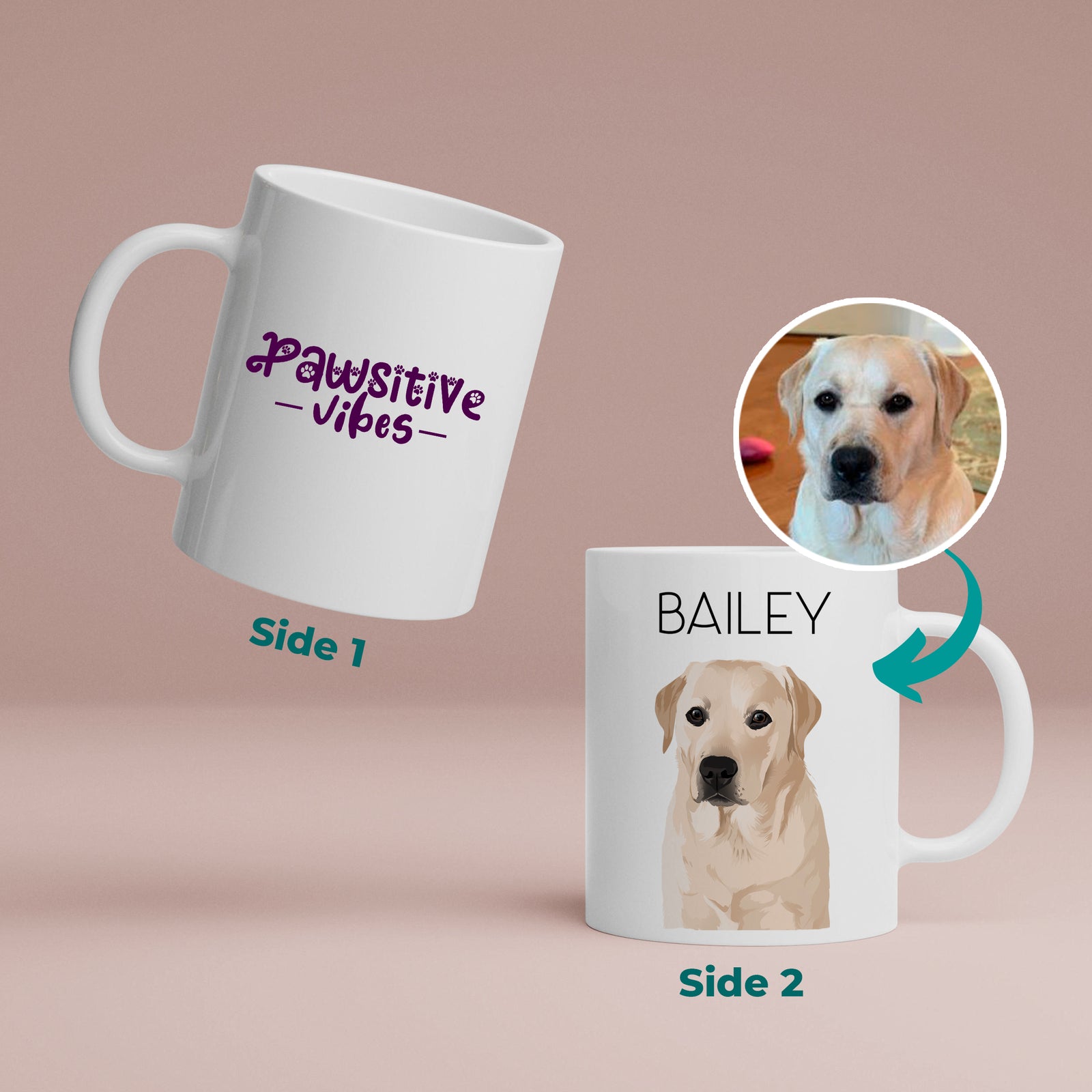 Double-Sided Coffee Mug - Pawsitive Vibes - Furesque