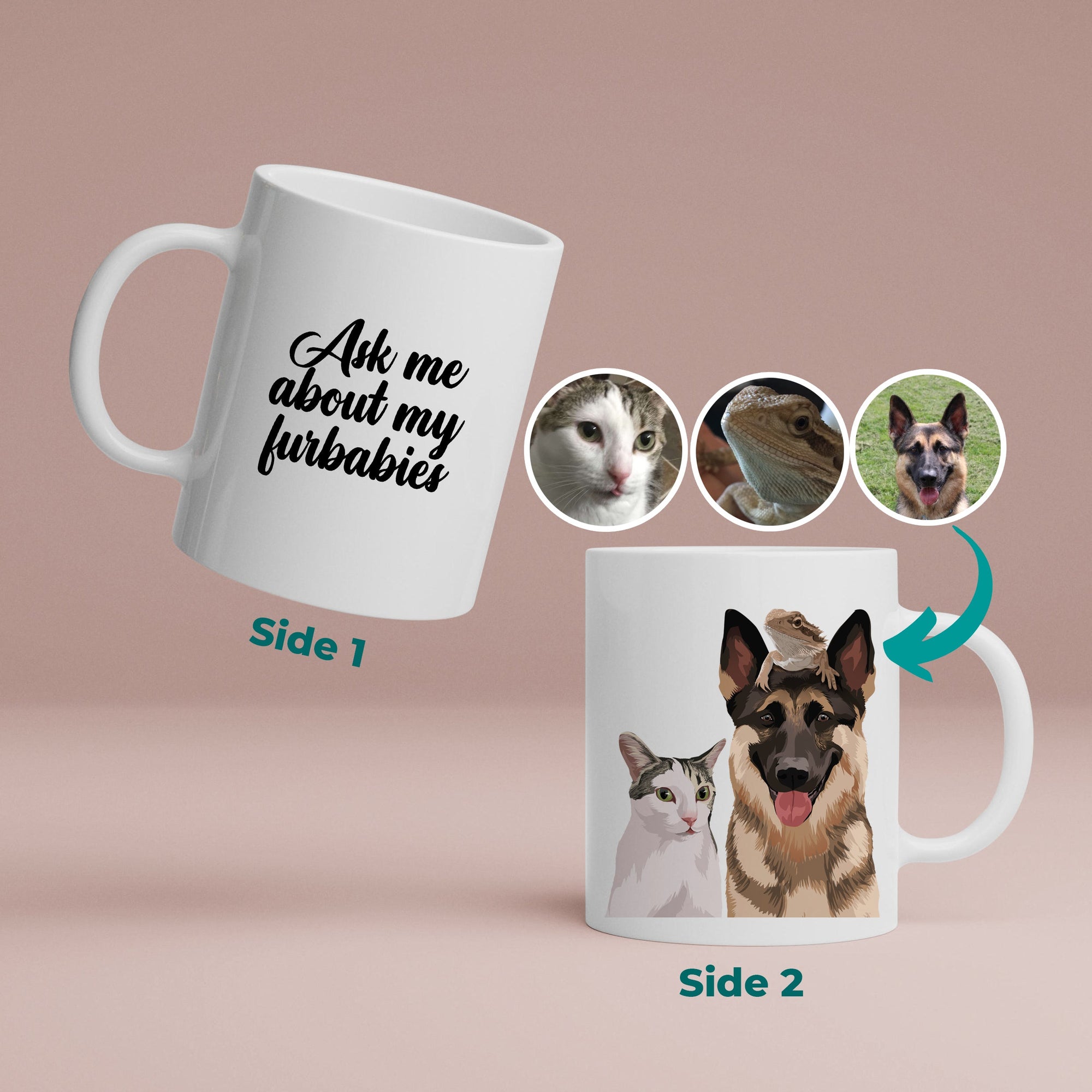 904 Custom Personalized Love Is A Four Legged Word Double Sided Coffee Mug, 11-oz