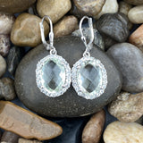 Green Amethyst and White Topaz earrings set in 925 Sterling Silver