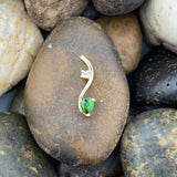14K Gold Vermeil Chrome Diopside and White Topaz pendant set in 925 Sterling Silver