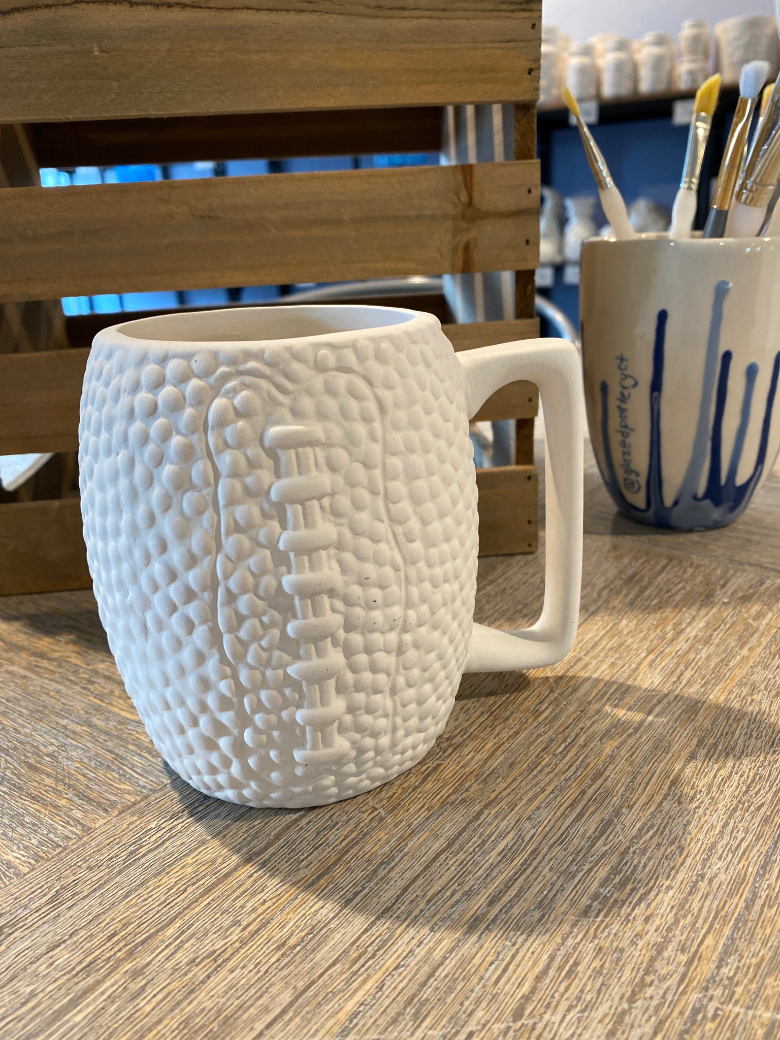 Textured Football Mug