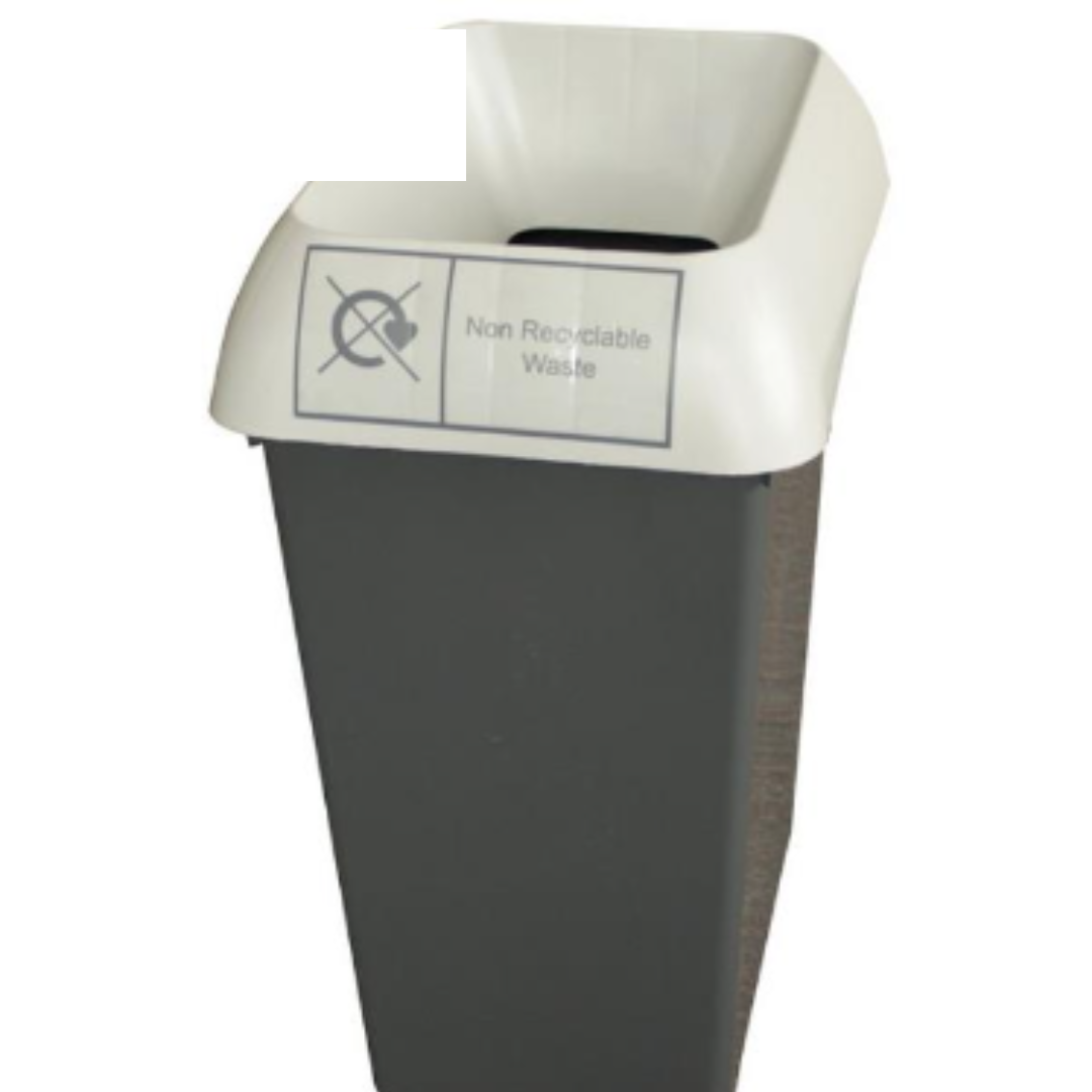 Image of 30L Recycling Bin with Light Grey Lid & Non Recycling Logo x Case of 1