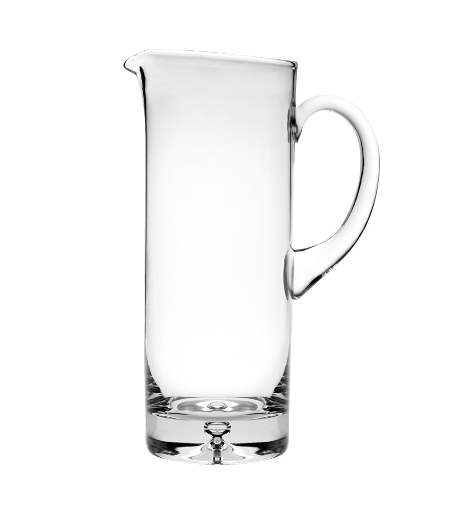 Barski Handmade Round Glass Pitcher with Handle, with Spout, Ice Lip, 64 oz. Made in Europe