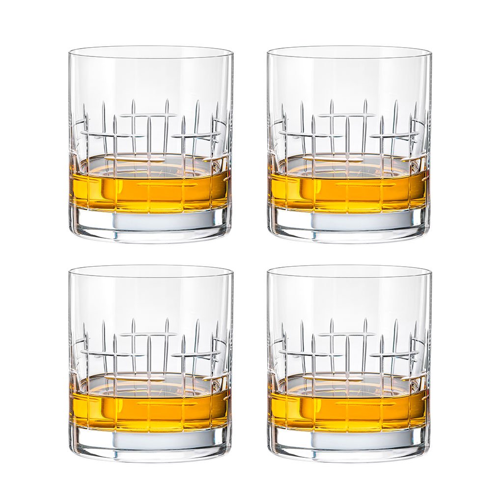 Whiskey Glasses Set of 6 Lead Free Crystal Old Fashioned Rock Glass Sc –  Bezrat