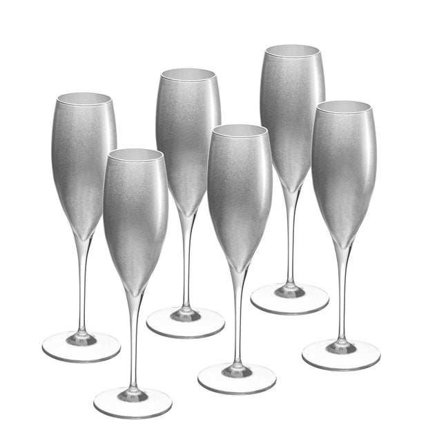 Viski Crystal Champagne Flutes - European Crafted Champagne Glasses Set of  4-6oz Stemmed Sparkling W…See more Viski Crystal Champagne Flutes 