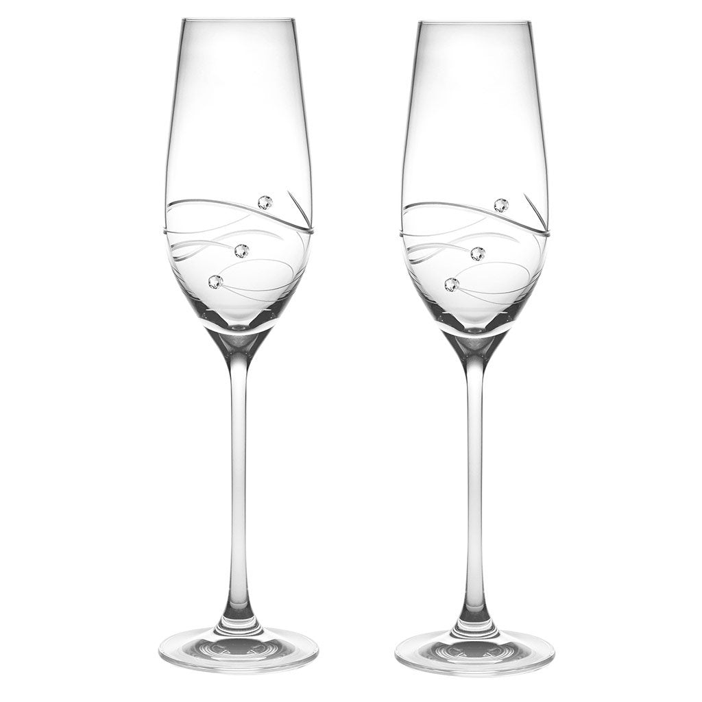 Personalized Sparkle Wine Glasses, Set of 4 by Barski