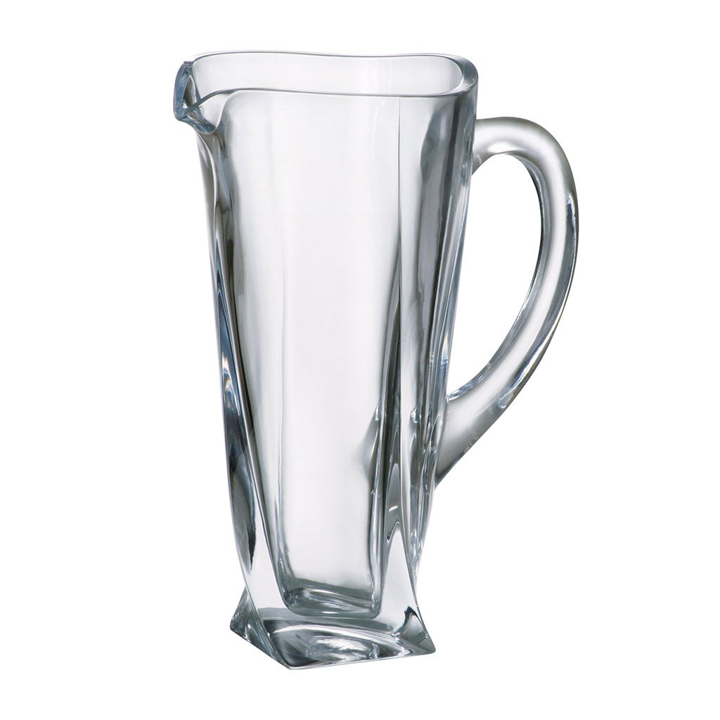 Barski Handmade Round Glass Pitcher with Handle, with Spout, Ice Lip, 64 oz. Made in Europe