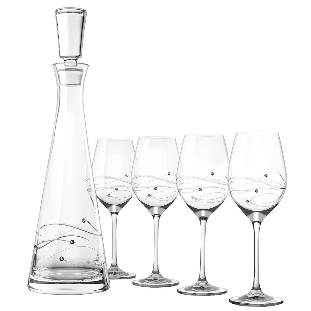 European Handmade Lead Free Crystalline White Wine Glass - Decorated w –  Barski