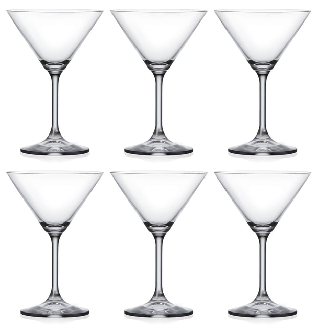 Glass - Martini - Stemless Cocktail Glasses - Set of 6-11 oz. - by Barski - Euro - New