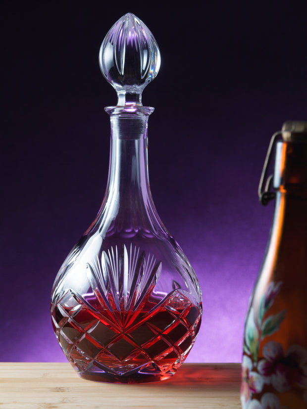 European Hand Cut Crystal Large Wine Decanter - 33 oz. – Barski