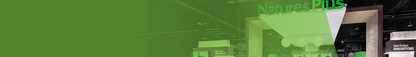 EVENTS page banner displaying naturesplus booth on one of the events with green overlay