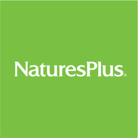 white NaturesPlus Logo on green background