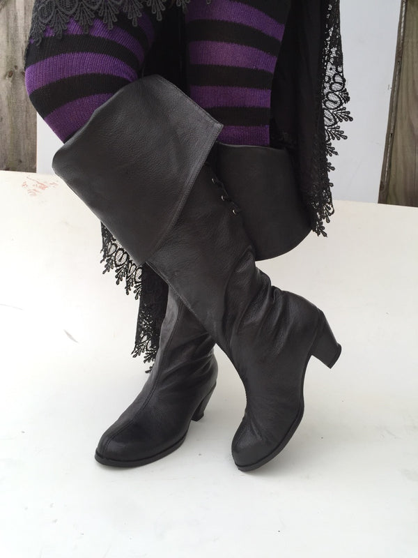 black pirate boots womens