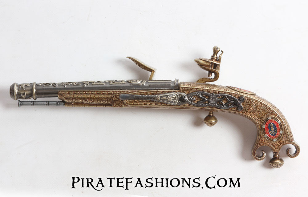 Flintlock Pistol With Brass Capped Grip — ReplicaGunStore