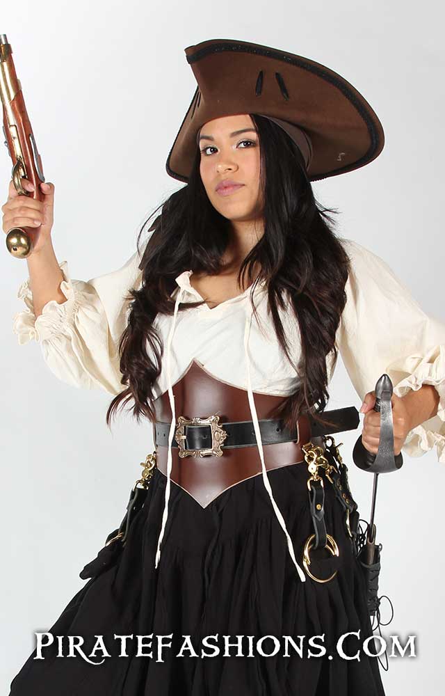 Ladies Pirate Blouse - White - HW-701400W - LARP Distribution