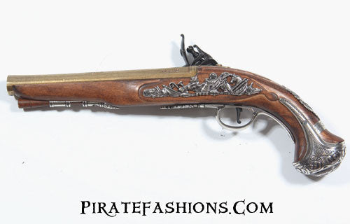 Sca Leather Armor - Deluxe Kentucky Flintlock Pistol Brass - Non-Firing  Replica