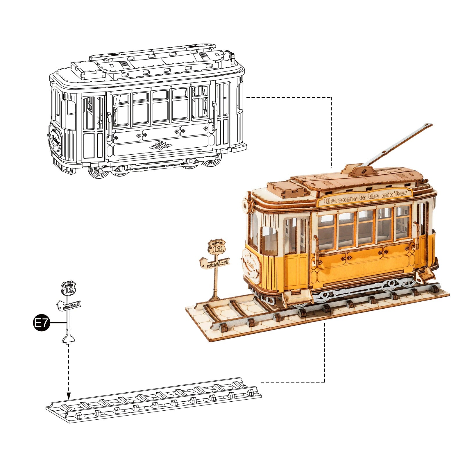 Maquette tramway en bois : Lisbonne