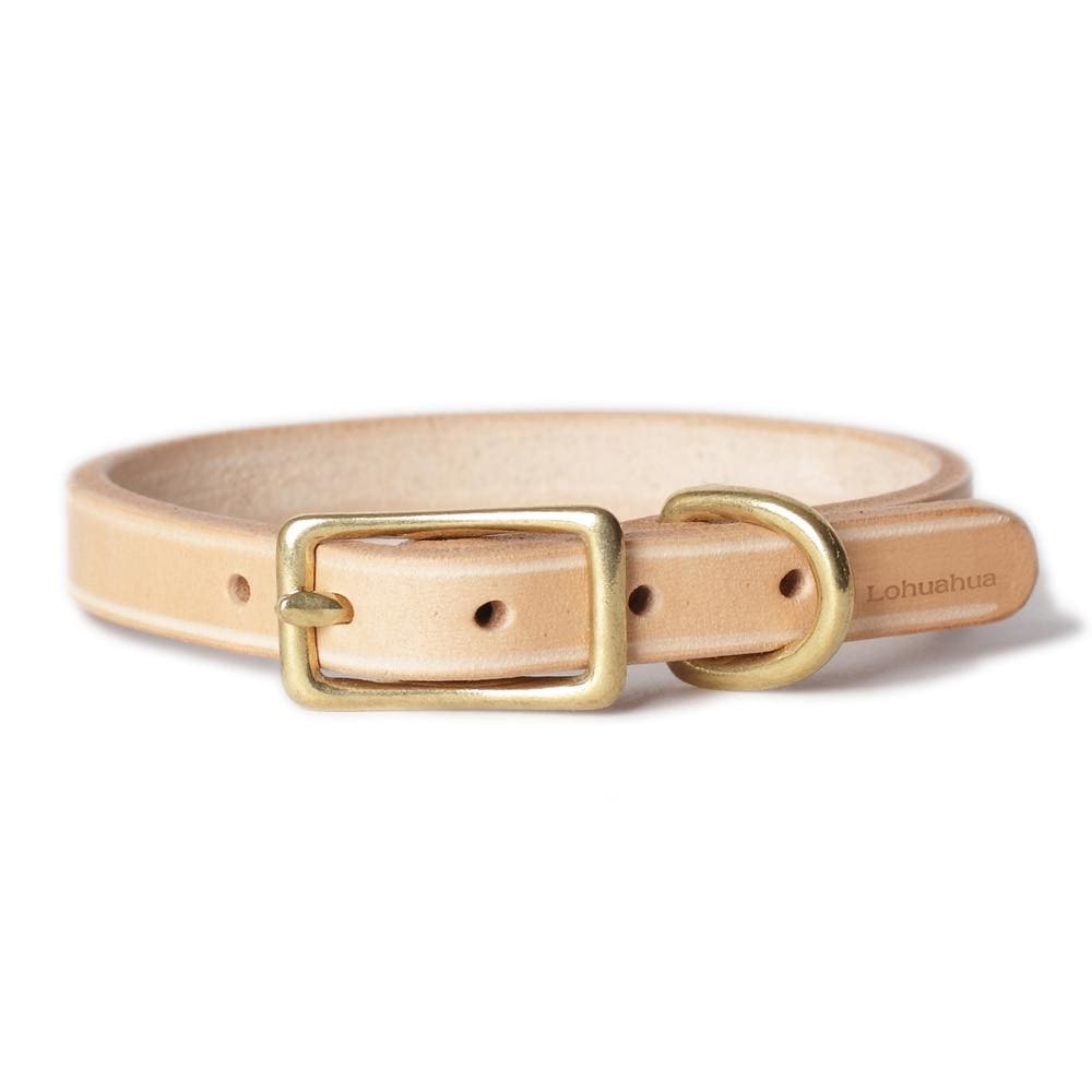 vegetable tanned leather dog collar