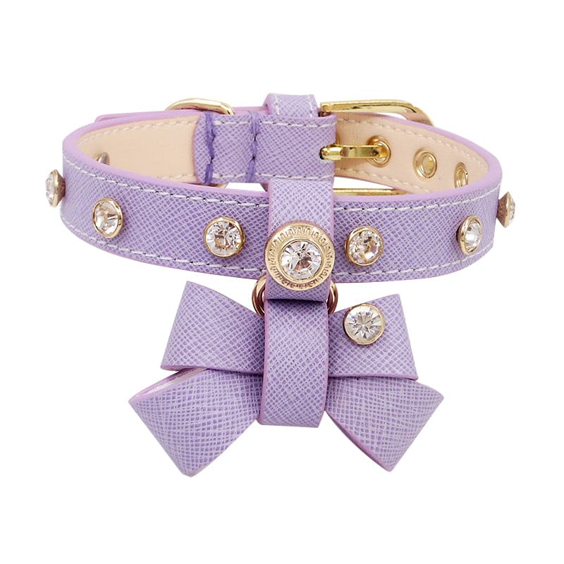 Fuzzy Friends purple mood ombre dog collar with optional matching leash  set. A cool, luxury dog collar with boho, tie dye colors. 