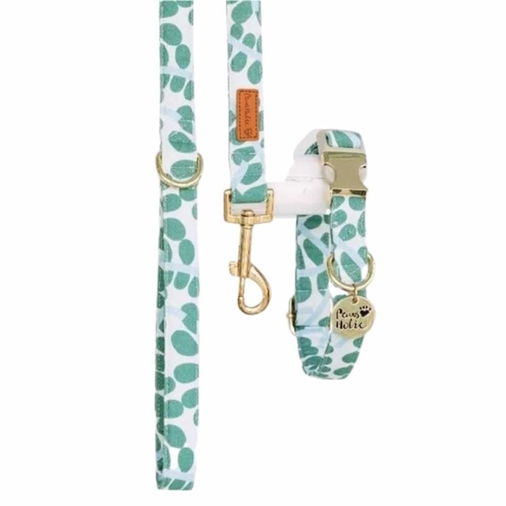 Mint Dog Collar Ditsy Dots