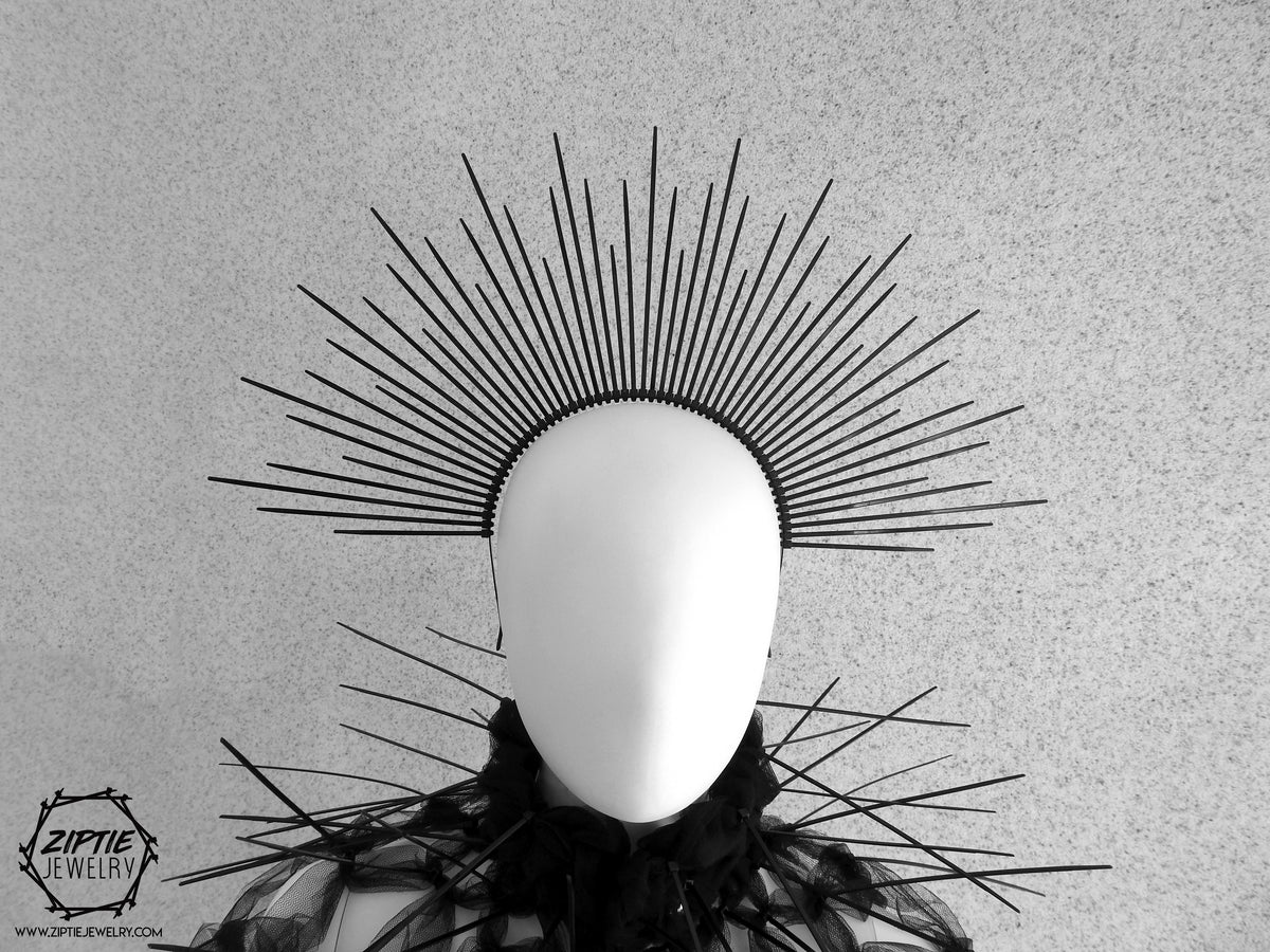 Black Spike Zip Tie Halo Crown by Ziptie Jewelry#N#– ZiptieJewelry