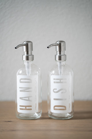 Amber Glass Dish Soap Dispenser - Grayscale Homes