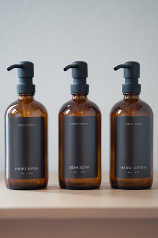 Minimalist Collection - Amber Glass Ivory Hand Wash, Dish Soap or Hand –  Urban Ember