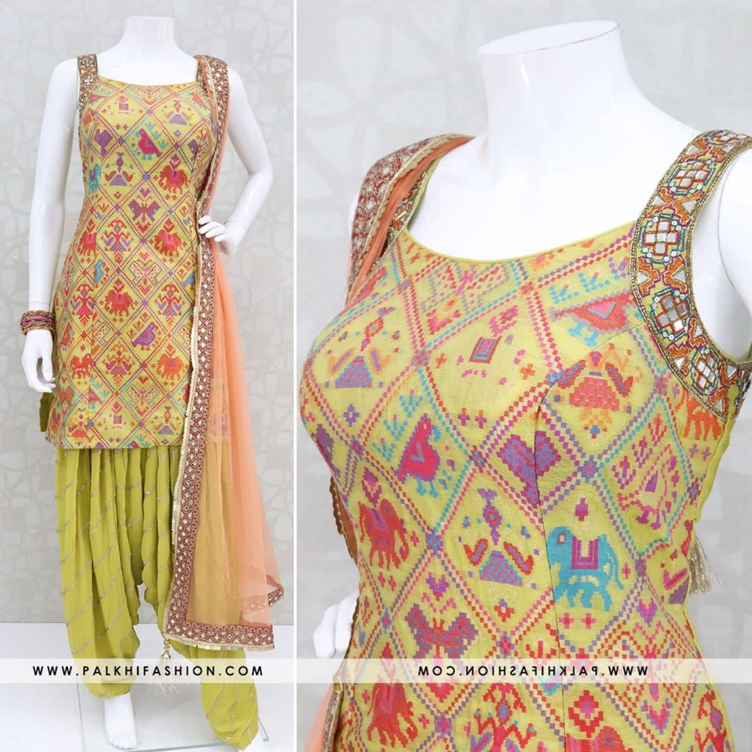 Multi Colour Digital Printed Patiyala Salwar Suit For Party Wear ...