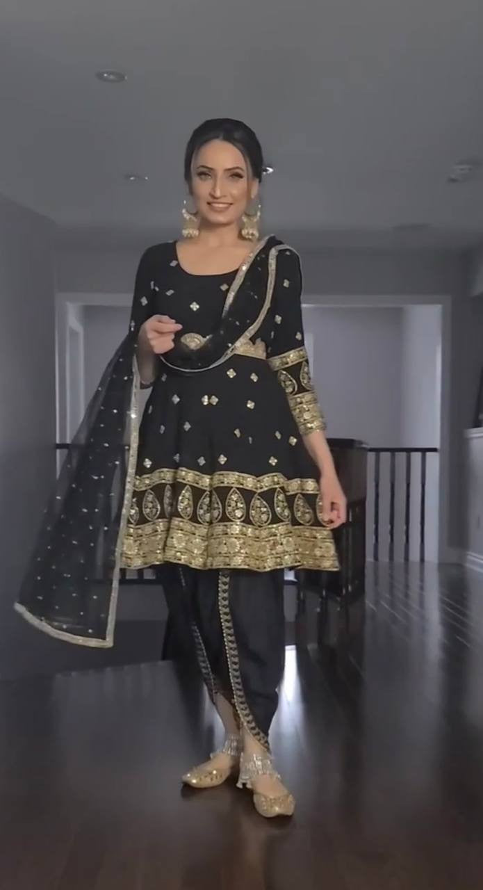 dhoti salwar suit black