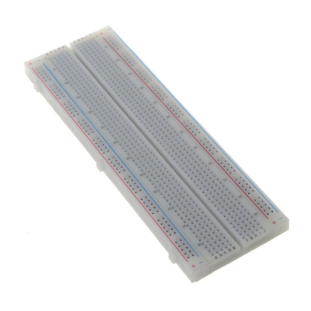 White Solderless Prototype PCB Board Breadboard 400 Tie-points 83x55mm -  RobotShop