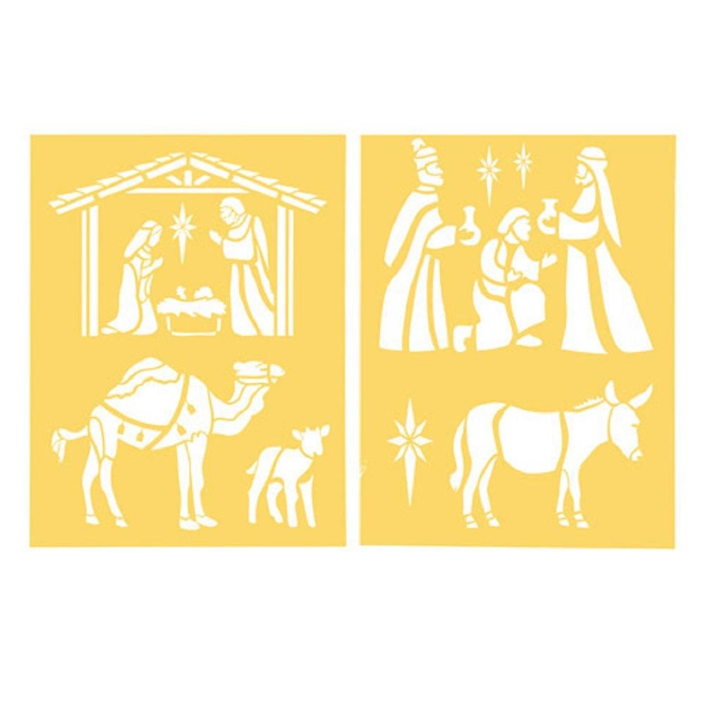 Craft Stencils Nativity Scene 8.5 x 11 inches 2 pieces