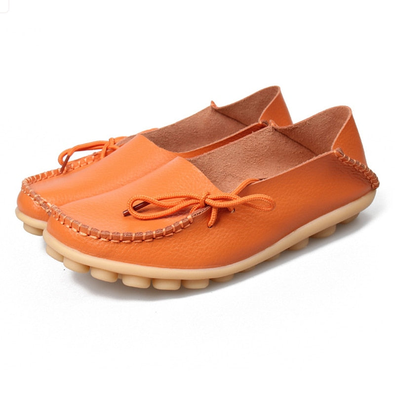 Natural Leather Women Flats Casual Moccasins Driving Loafers Shoes Fashion Comfortable Women Shoes