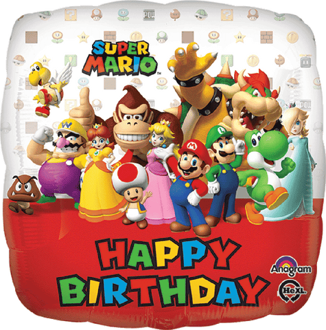Letrero Feliz Cumpleaños Mario Bros – Globitos Drupys
