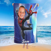 Spiderman Custom Photo Beach Towel Quick Dry Bath Towel Summer Swimming Towel Personalized face towel Superhero gift marvel - Love Custom Design