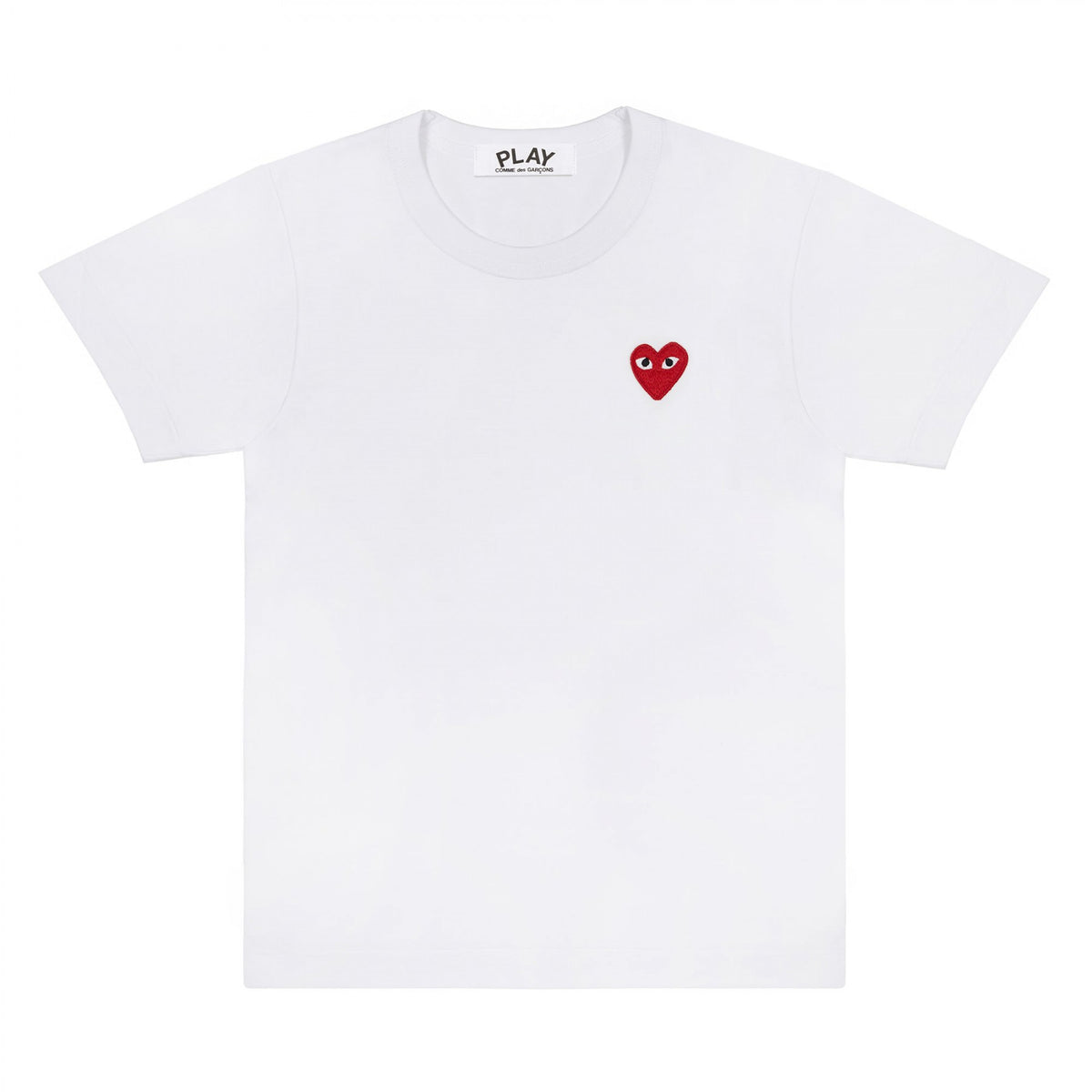 Play Comme des Garçons T-Shirt - White / Red Heart Emblem – COMME des ...