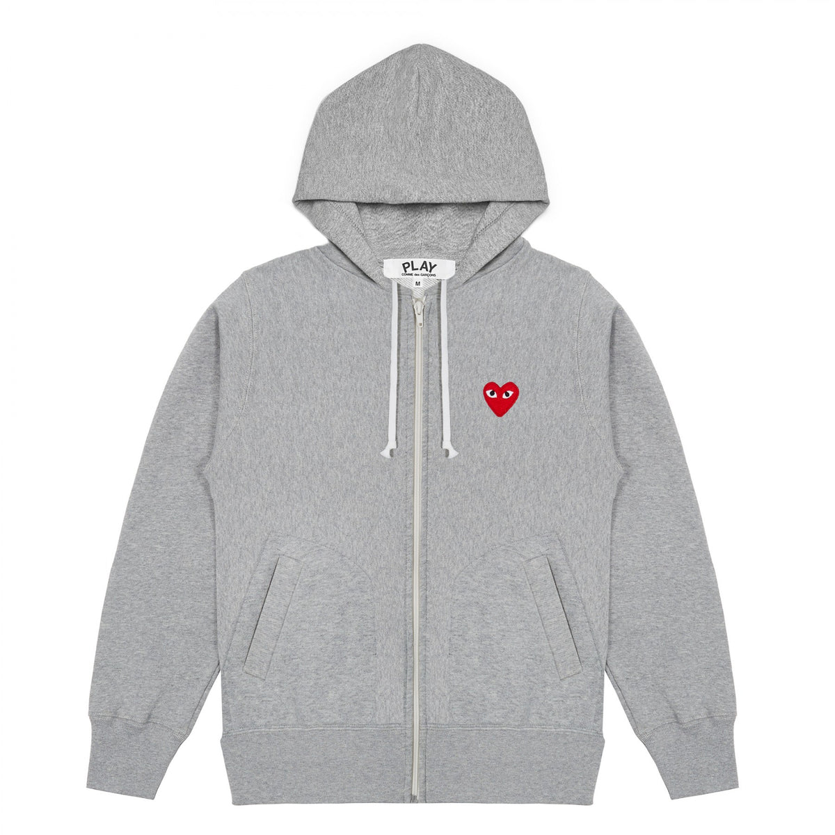 Play Comme des Garçons Zip Hoodie - Grey / 5 Heart Print – COMME des ...