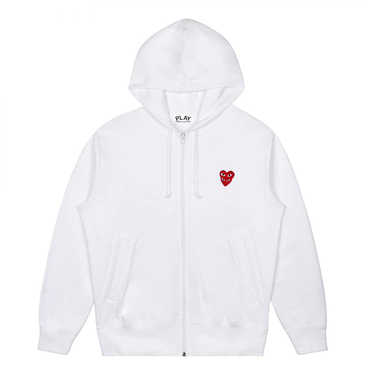 Play Comme des Garçons Hoodie Double Heart - White – COMME des GARÇONS ...