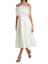 Load image into Gallery viewer, Badgley Mischka Feather Strapless Pencil Dress
