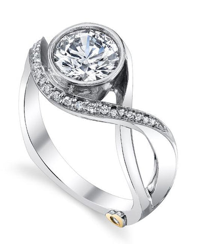 swirling modern engagement ring