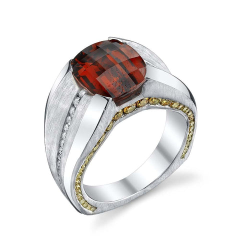 elusive spessartite garnet gents ring